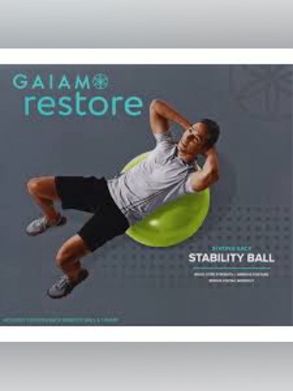 Gaiam Restore Stability Ball Kit Strong Back Box